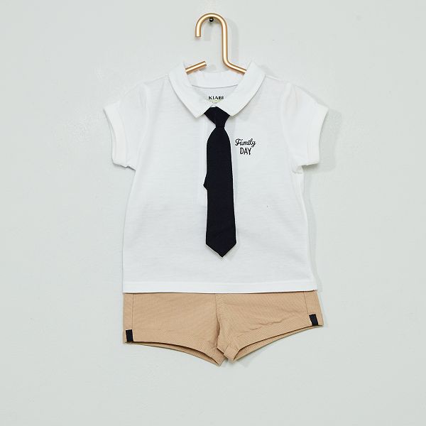 Ensemble Short Polo Eco Concu Bebe Garcon Blanc Beige Kiabi 9 60