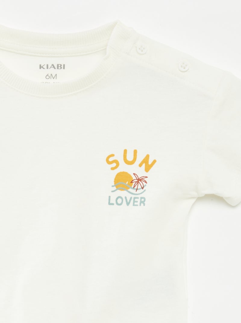 Ensemble short + t-shirt - 2 pièces BLANC - Kiabi