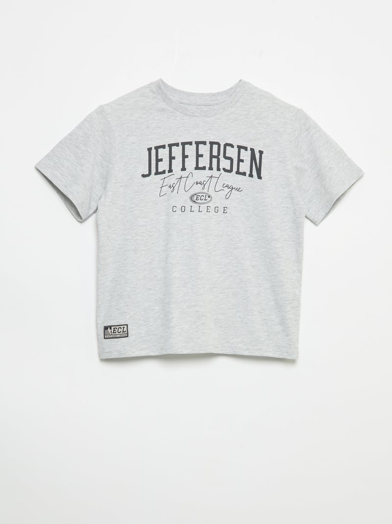 Ensemble short + t-shirt - 2 pièces Gris - Kiabi
