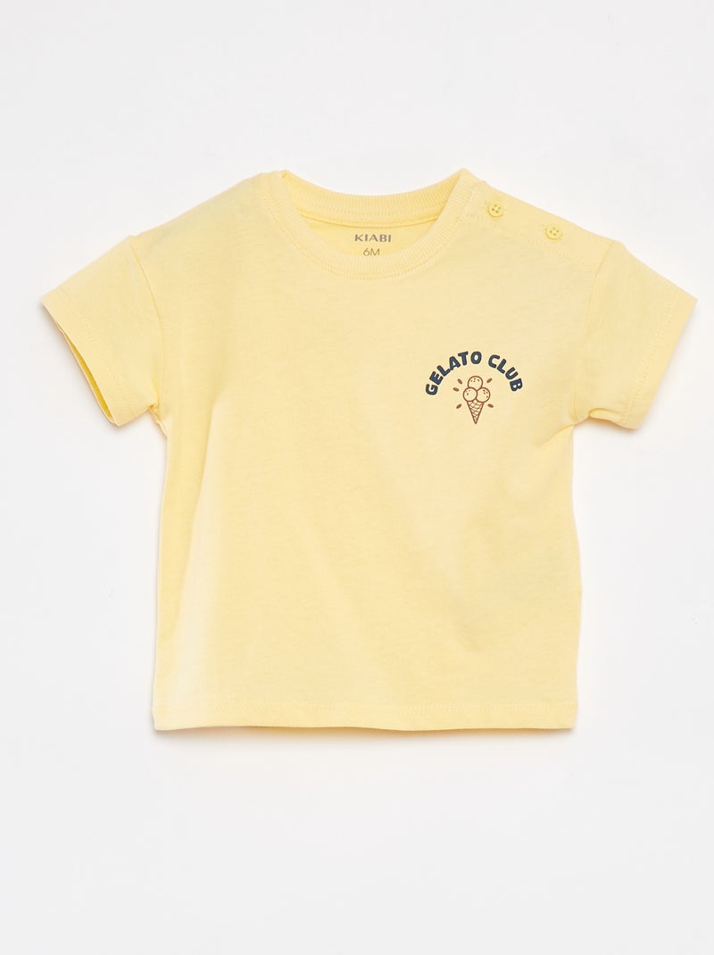 Ensemble short + t-shirt - 2 pièces JAUNE - Kiabi