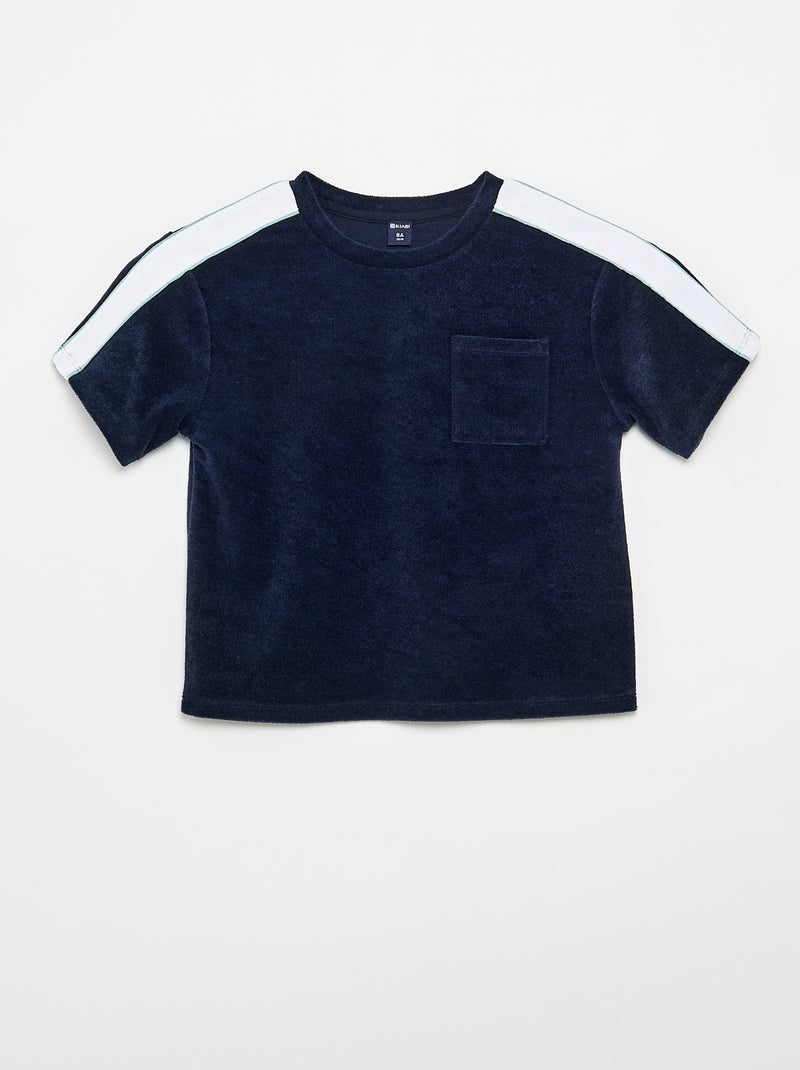 Ensemble short + T-shirt avec bandes contrastées Bleu - Kiabi