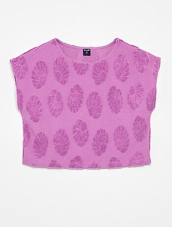 Ensemble short + T-shirt avec détails en maille bouclette