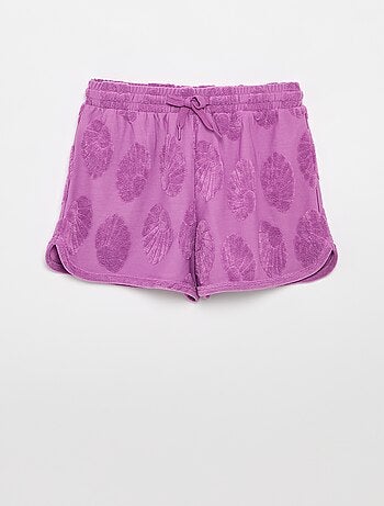 Ensemble short + T-shirt avec détails en maille bouclette