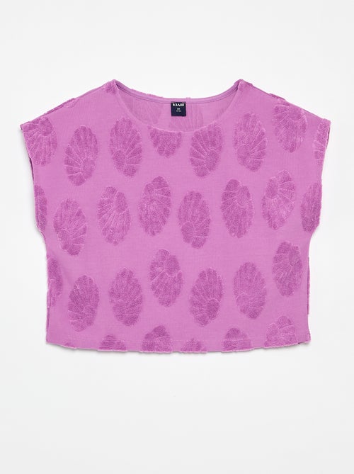 Ensemble short + T-shirt avec détails en maille bouclette - Kiabi