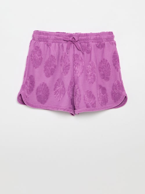 Ensemble short + T-shirt avec détails en maille bouclette - Kiabi