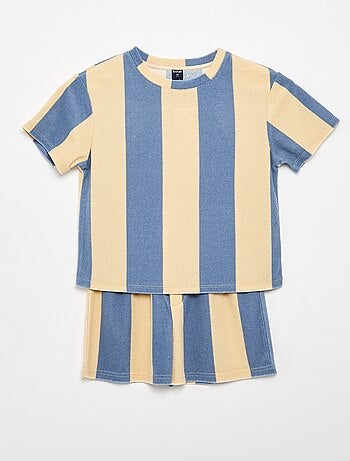 Ensemble short + T-shirt en maille bouclette
