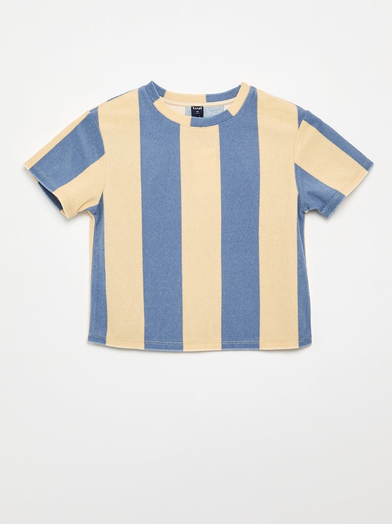 Ensemble short + T-shirt en maille bouclette Bleu - Kiabi