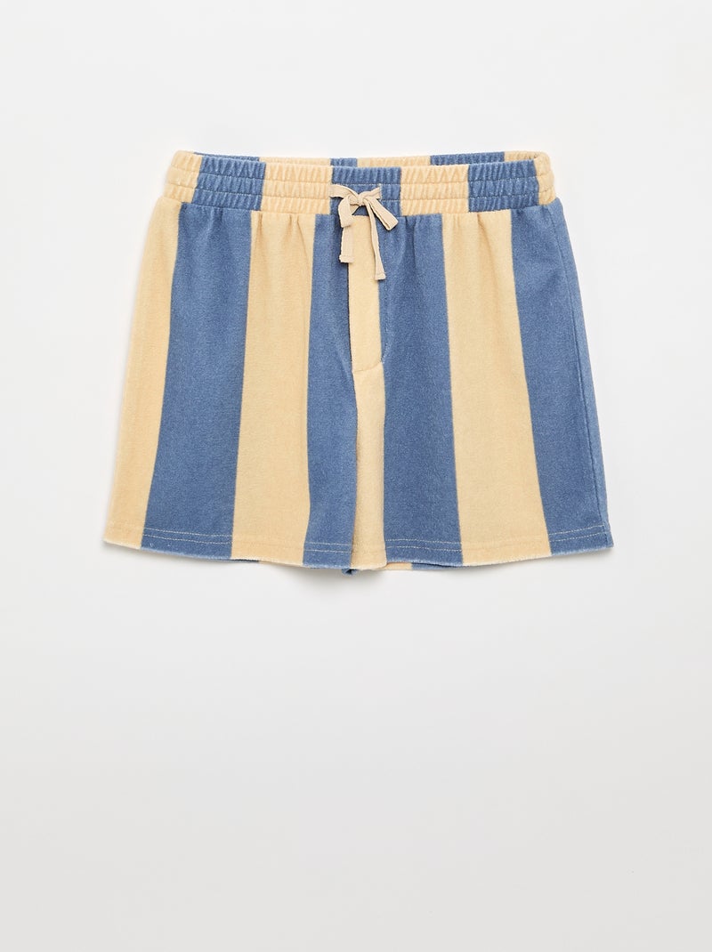 Ensemble short + T-shirt en maille bouclette Bleu - Kiabi