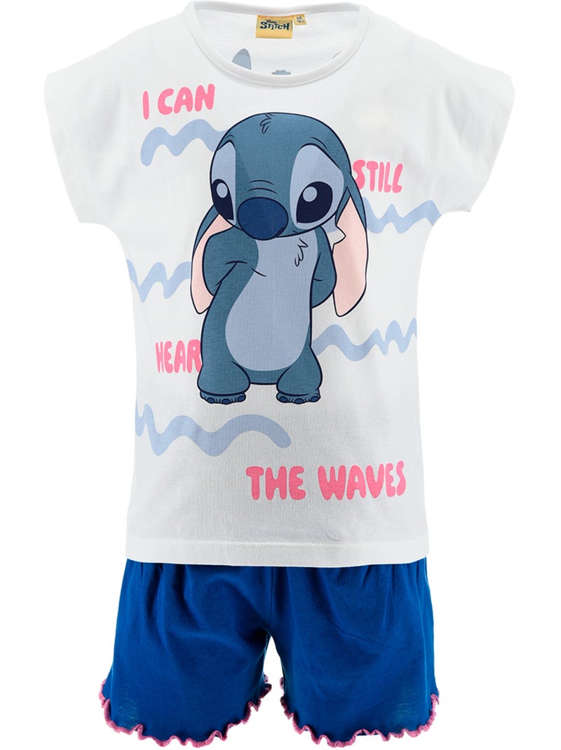 Ensemble Short + T-shirt Lilo & Stitch   | Licence Officielle Blanc - Kiabi