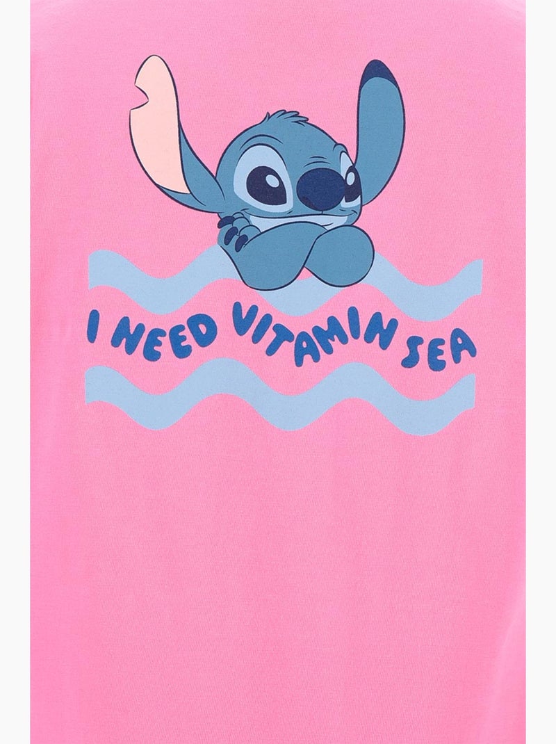 Ensemble Short + T-shirt Lilo & Stitch   | Licence Officielle Rose - Kiabi