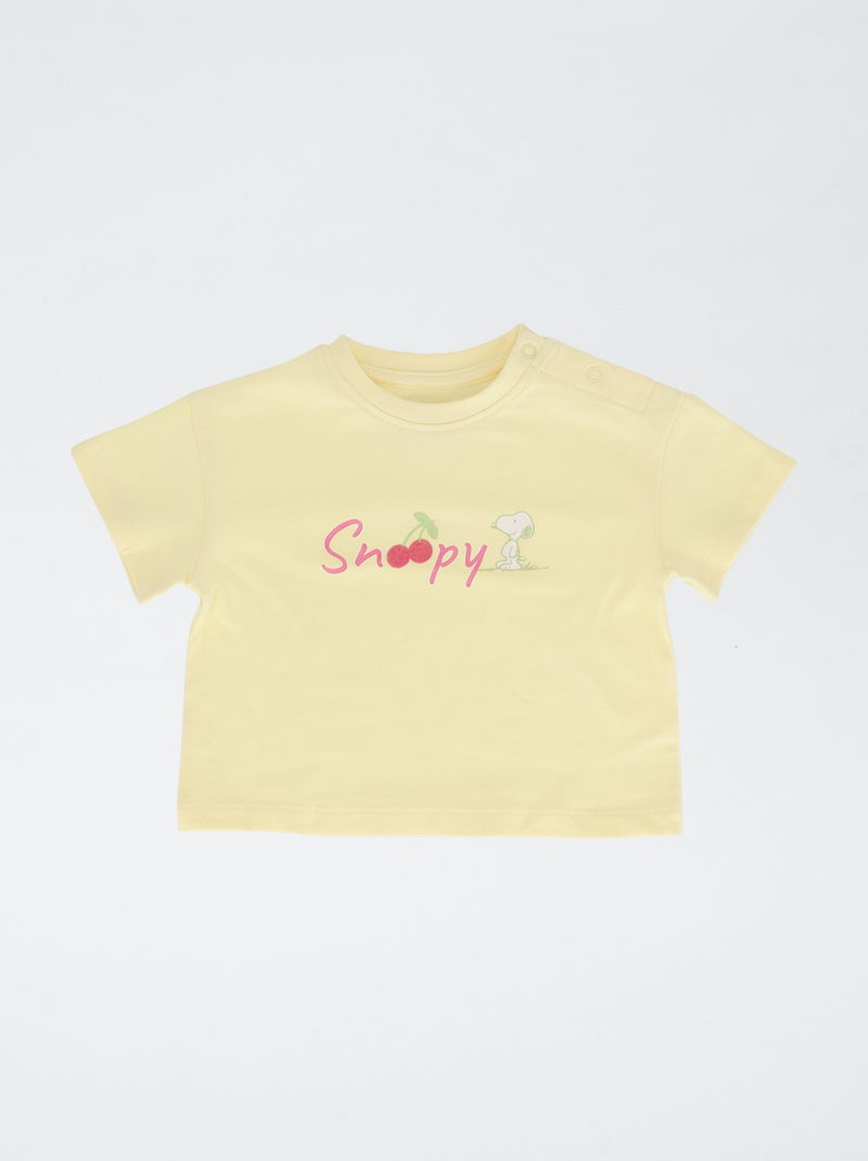 Ensemble short + T-shirt 'Snoopy' Jaune - Kiabi