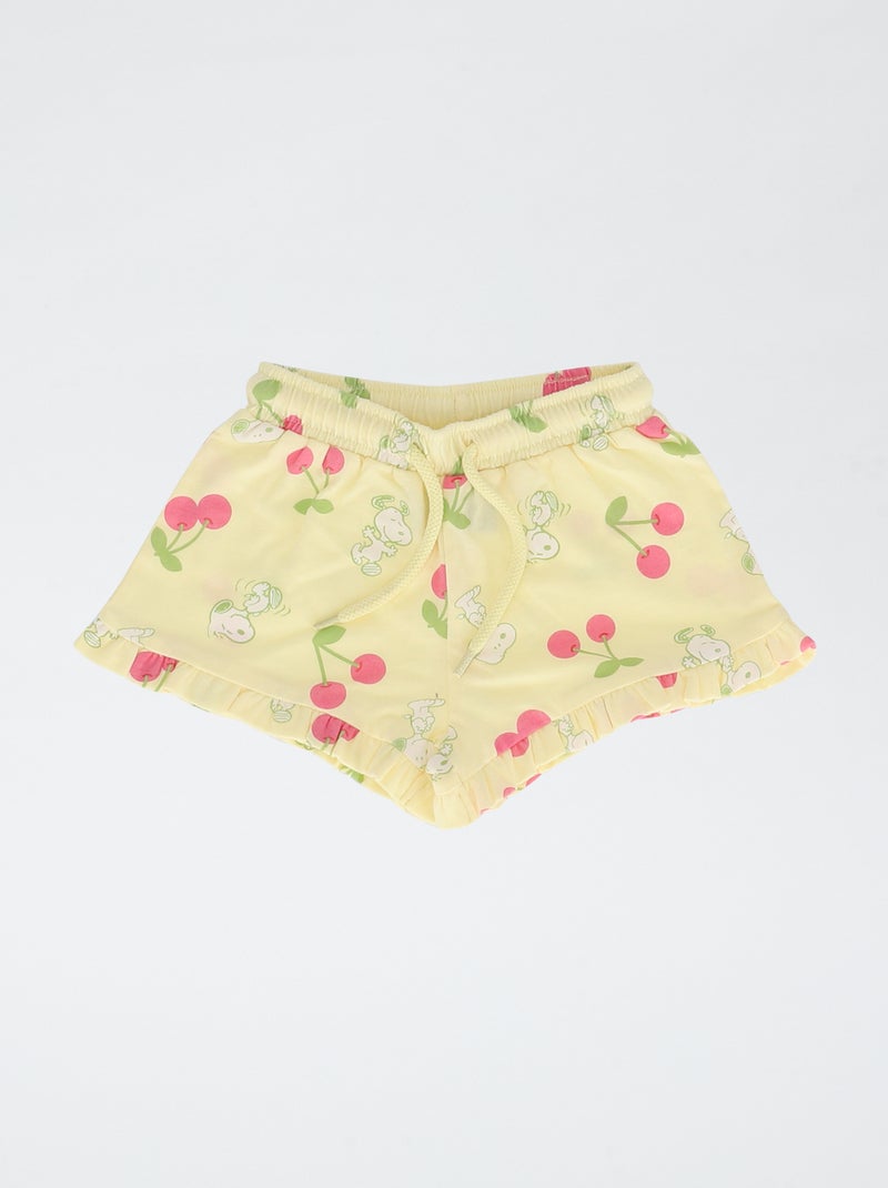 Ensemble short + T-shirt 'Snoopy' Jaune - Kiabi