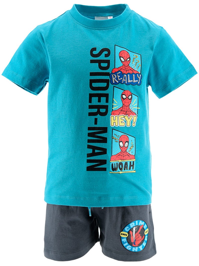 Ensemble Short + T-shirt Spider-Man  | Licence Officielle Bleu turquoise - Kiabi