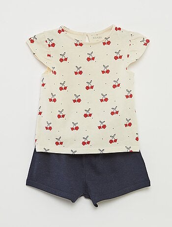 Ensemble short + t-shirt volanté - 2 pièces