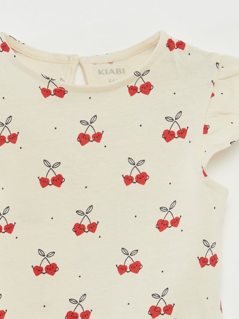 Ensemble short + t-shirt volanté - 2 pièces BLANC - Kiabi