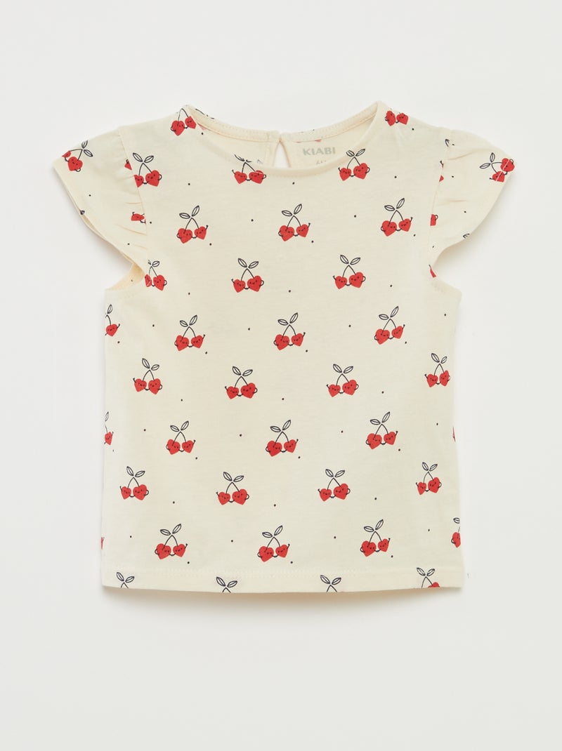 Ensemble short + t-shirt volanté - 2 pièces BLANC - Kiabi