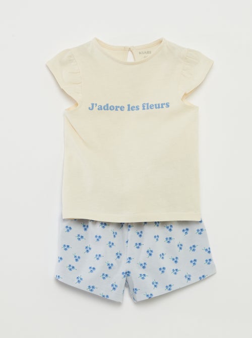 Ensemble short + t-shirt volanté - 2 pièces - Kiabi