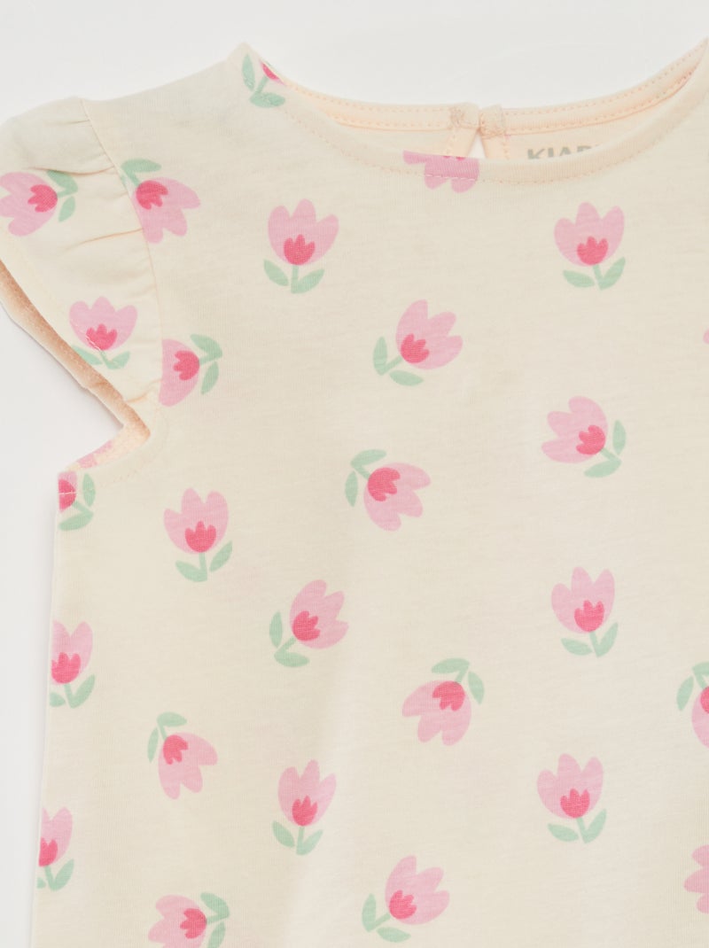 Ensemble short + t-shirt volanté - 2 pièces ROSE - Kiabi