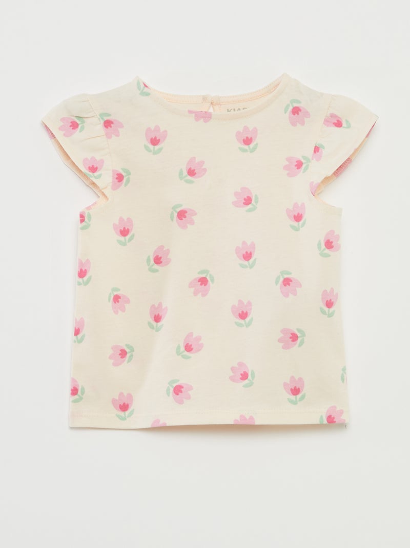 Ensemble short + t-shirt volanté - 2 pièces ROSE - Kiabi