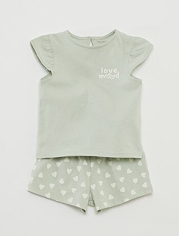 Ensemble short + t-shirt volanté - 2 pièces