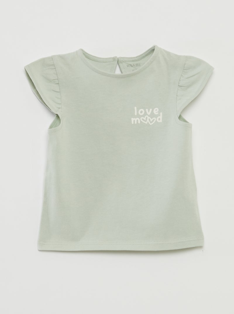 Ensemble short + t-shirt volanté - 2 pièces VERT - Kiabi