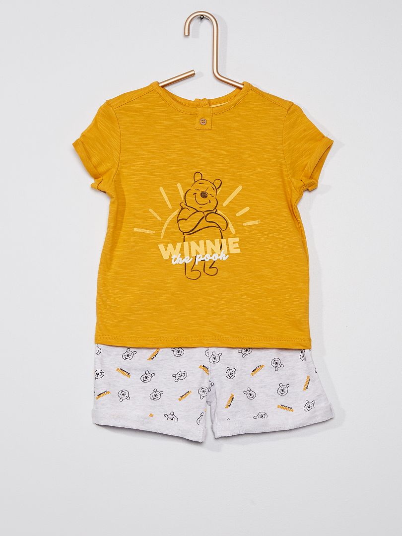 Ensemble short + t-shirt 'Winnie' 'Disney' jaune - Kiabi