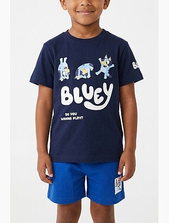Ensemble short + tee-shirt bluey| licence officielle