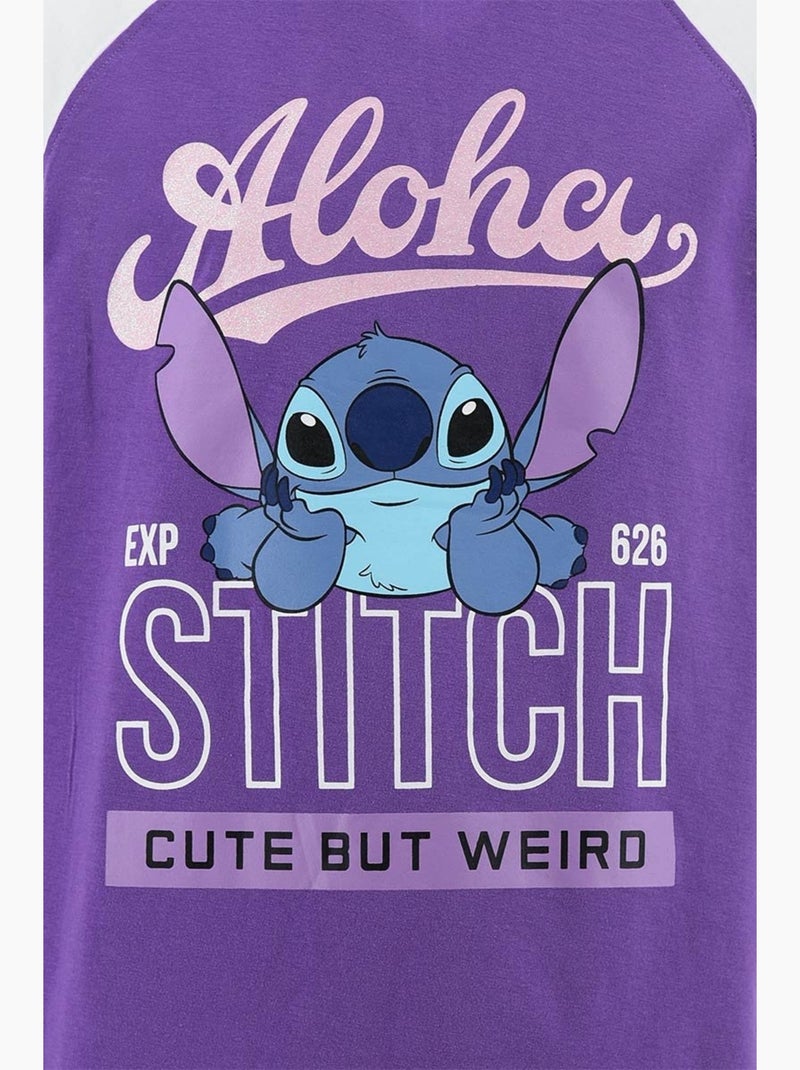 Ensemble Short + Tee-Shirt Lilo et Stitch | Licence Officielle Violet - Kiabi