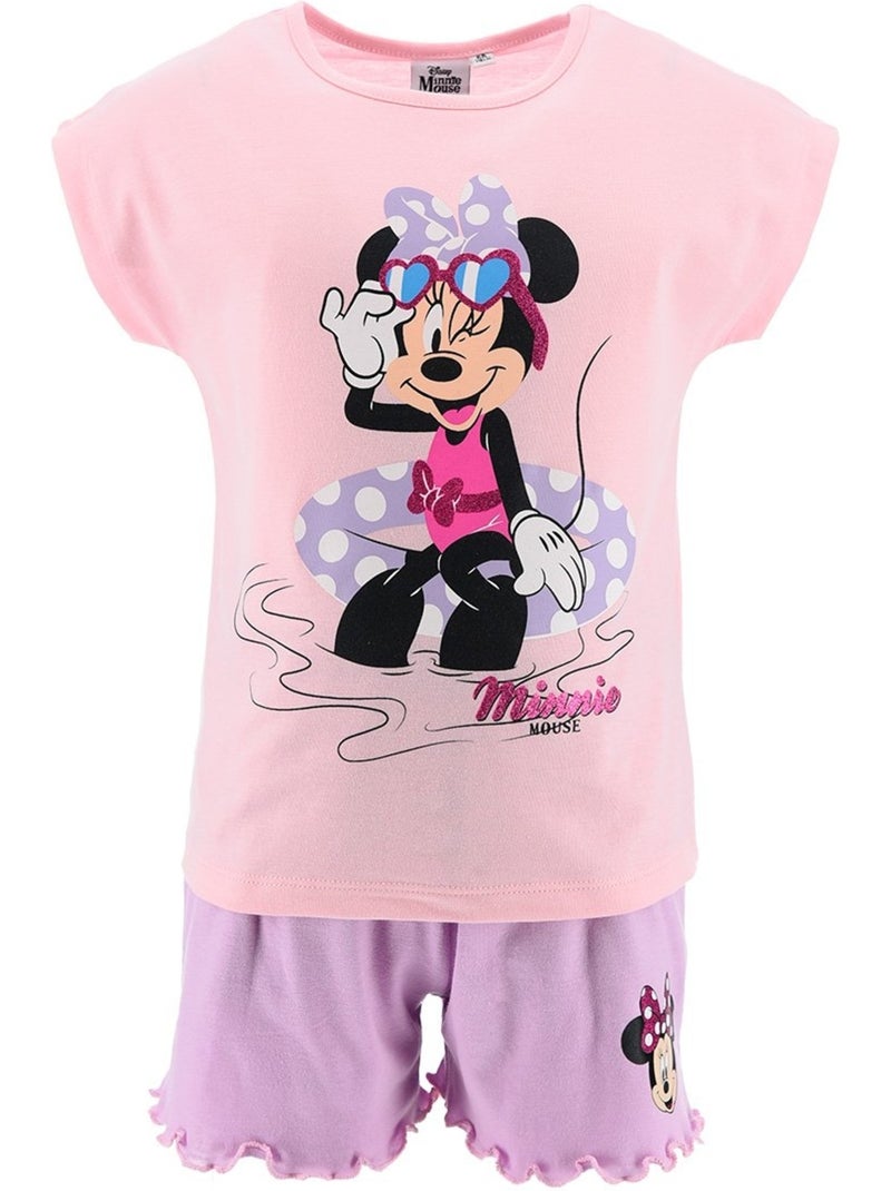 Ensemble Short + Tee-Shirt Minnie Mouse | Licence Officielle Rose - Kiabi