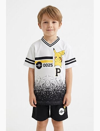 Ensemble Short + Tee-Shirt Pokemon| Licence Officielle