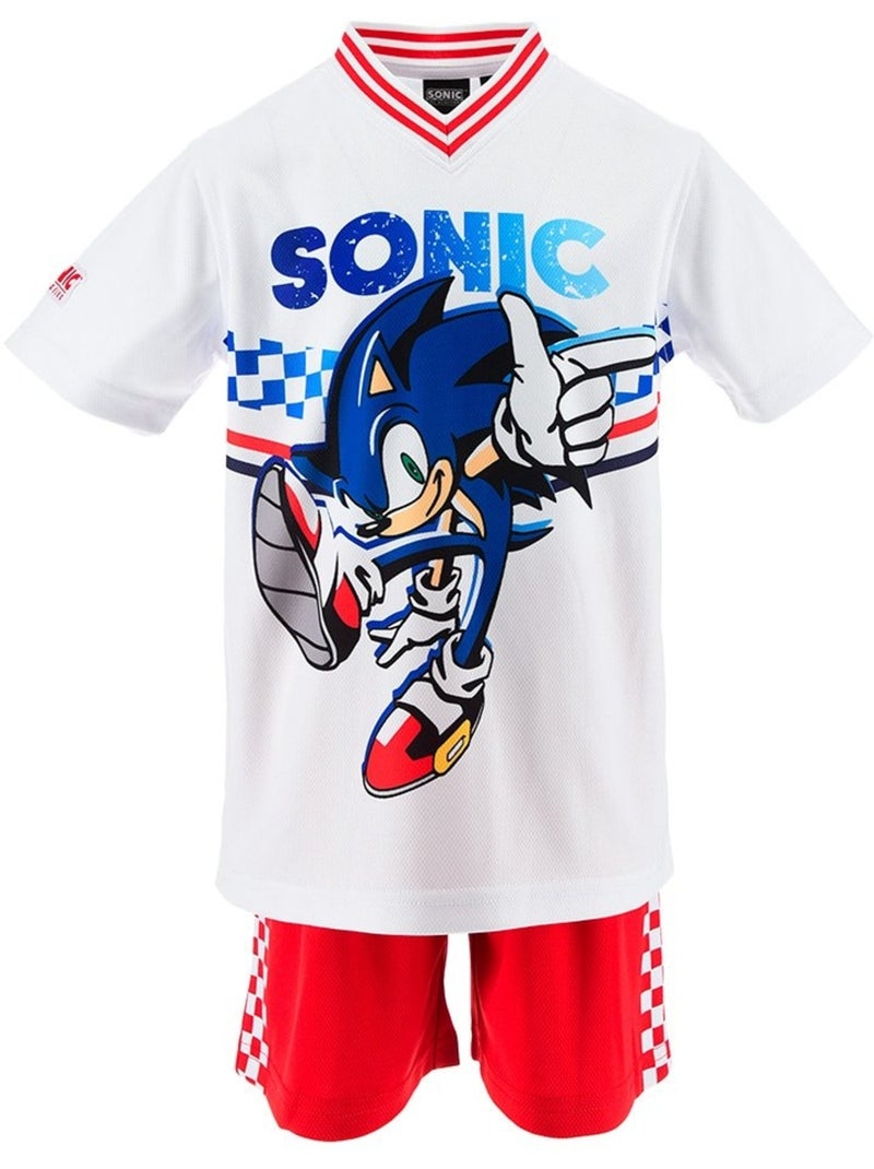 Ensemble Short + Tee-Shirt Sonic| Licence Officielle Blanc - Kiabi