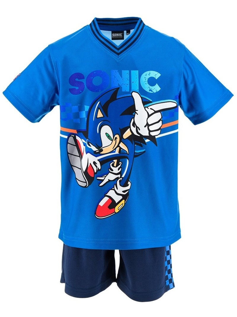 Ensemble Short + Tee-Shirt Sonic| Licence Officielle Bleu - Kiabi