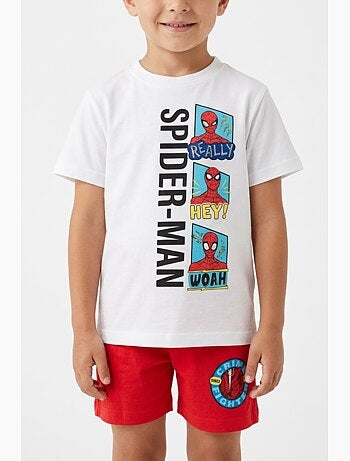 Ensemble short + tee-shirt spiderman| licence officielle