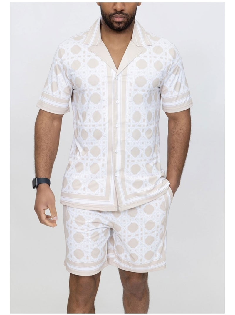 Ensemble Short,Chemise Kebello Beige - Kiabi