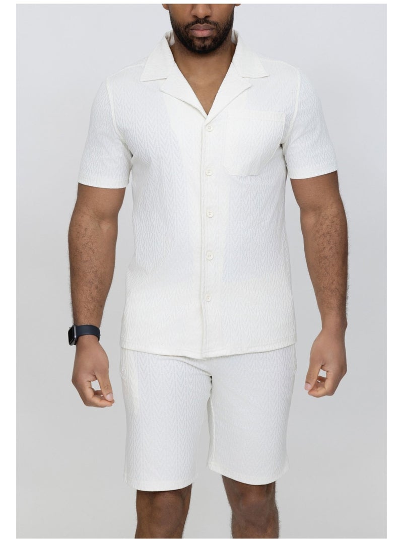 Ensemble Short,Chemise Kebello Blanc - Kiabi