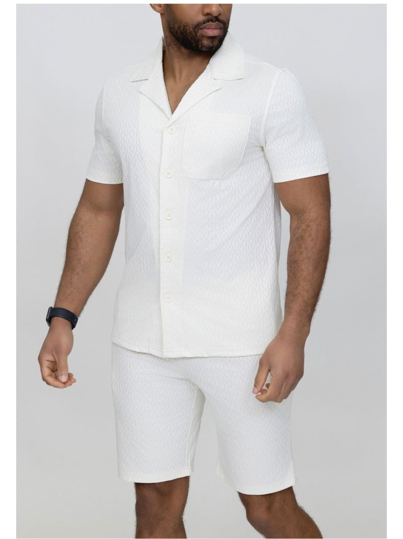 Ensemble Short,Chemise Kebello Blanc - Kiabi