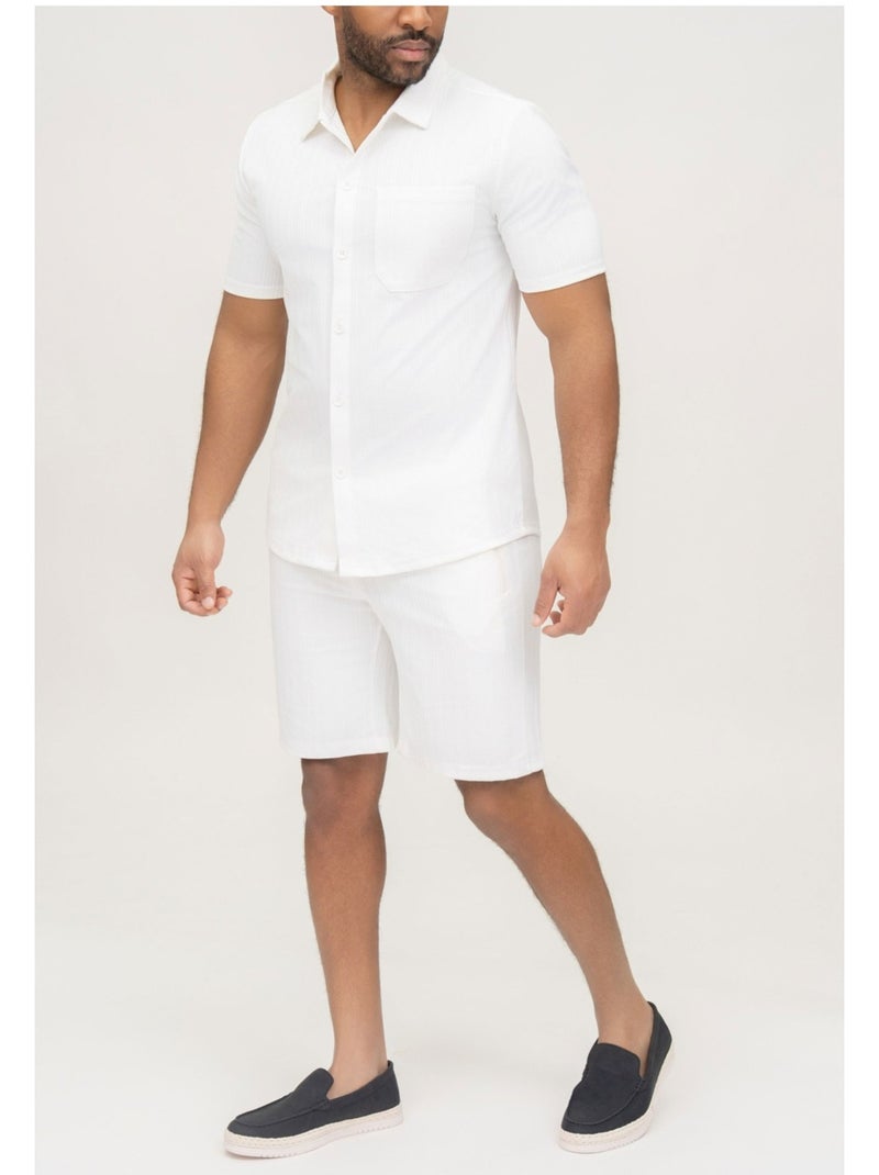 Ensemble Short,Chemise Kebello Blanc - Kiabi