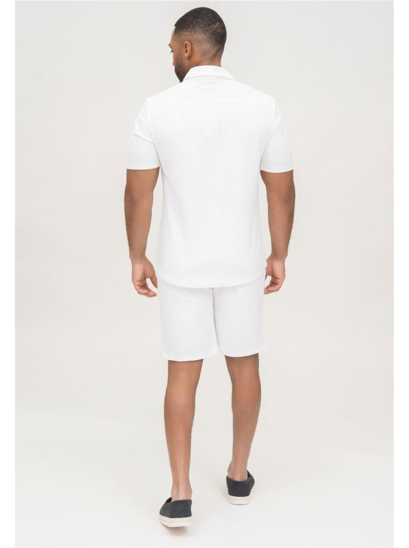 Ensemble Short,Chemise Kebello Blanc - Kiabi