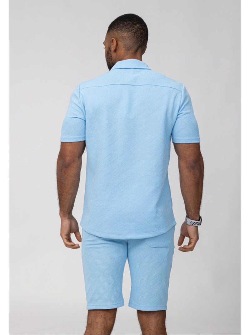 Ensemble Short,Chemise Kebello Bleu ciel - Kiabi