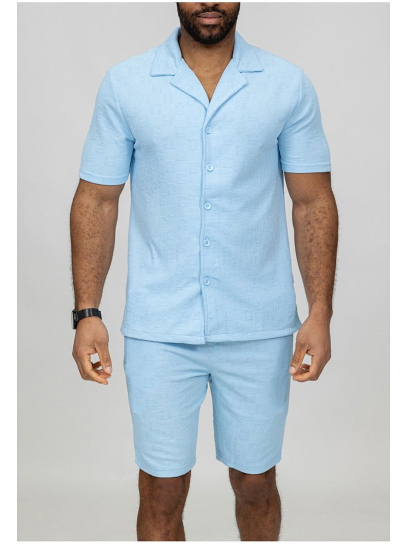 Ensemble Short,Chemise Kebello Bleu ciel - Kiabi