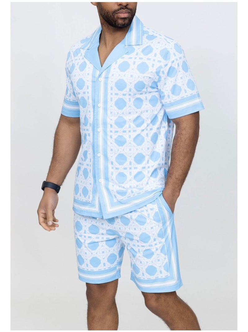 Ensemble Short,Chemise Kebello Bleu ciel - Kiabi