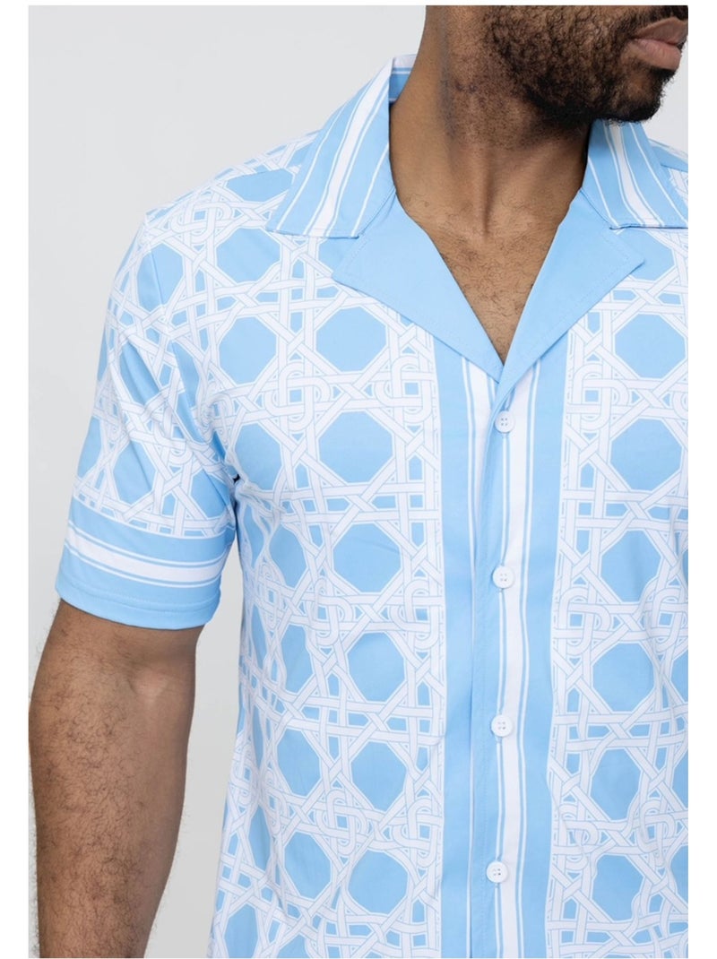 Ensemble Short,Chemise Kebello Bleu ciel - Kiabi