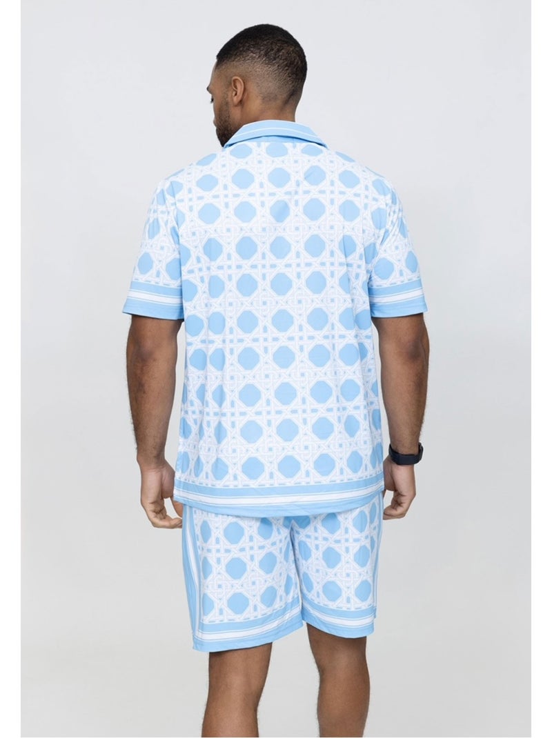 Ensemble Short,Chemise Kebello Bleu ciel - Kiabi