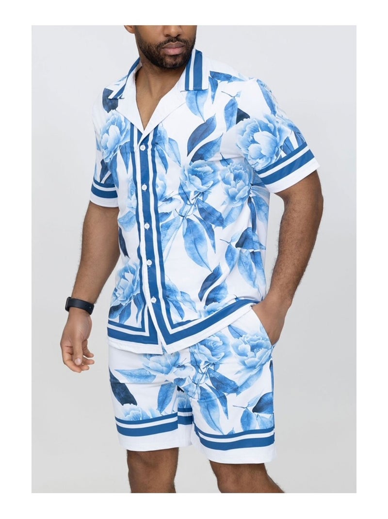 Ensemble Short,Chemise Kebello Bleu ciel - Kiabi