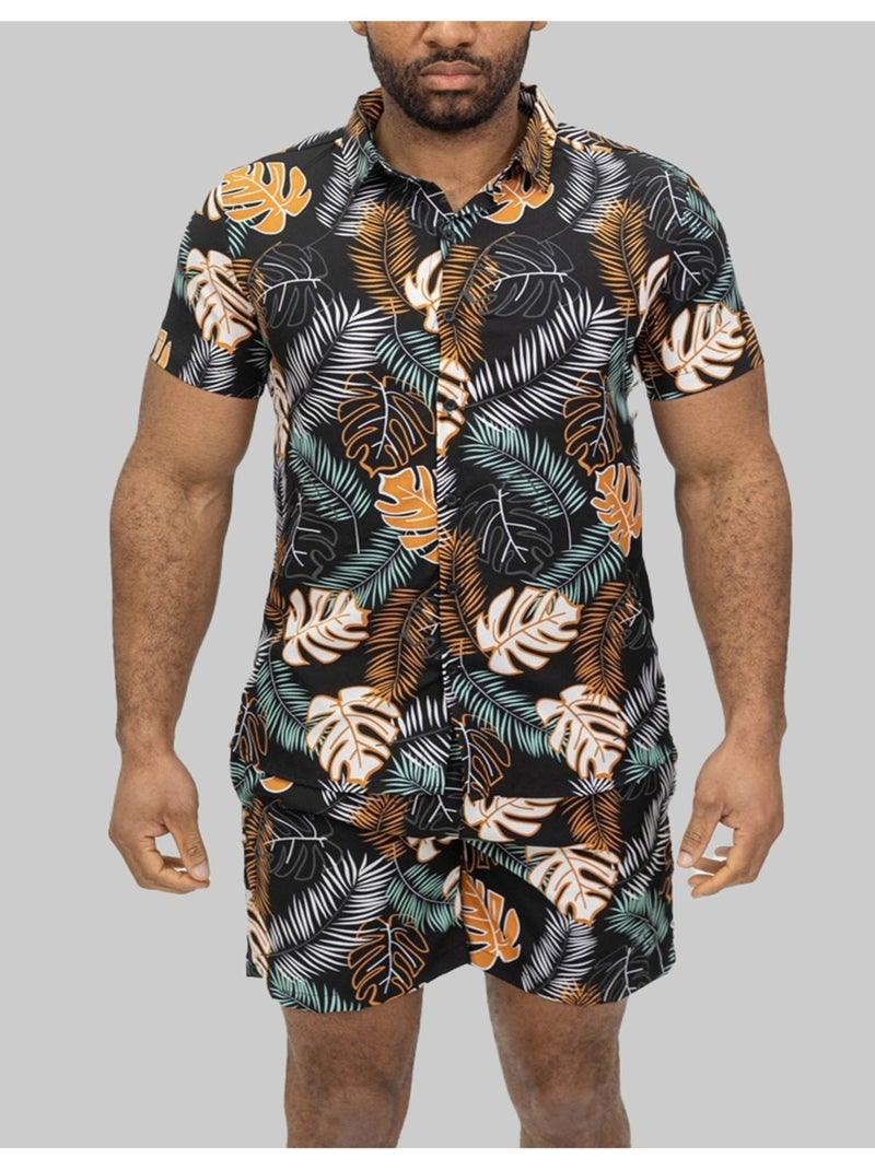 Ensemble Short,Chemise Kebello Noir Multicolore - Kiabi