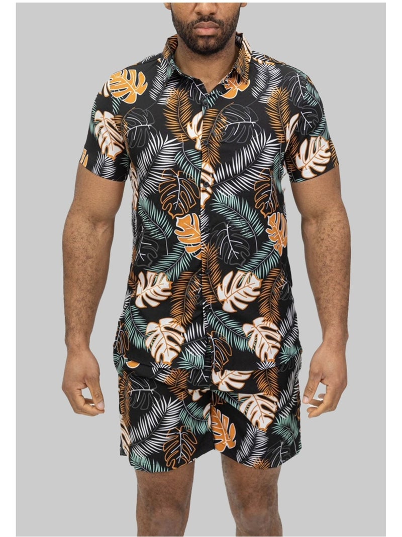 Ensemble Short,Chemise Kebello Noir Multicolore - Kiabi