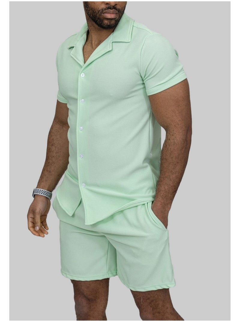 Ensemble Short,Chemise Kebello Vert - Kiabi