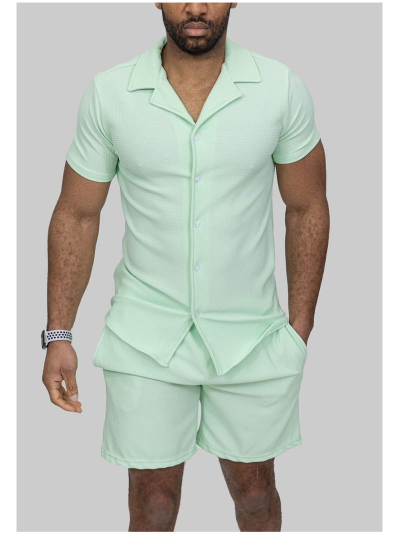 Ensemble Short,Chemise Kebello Vert - Kiabi
