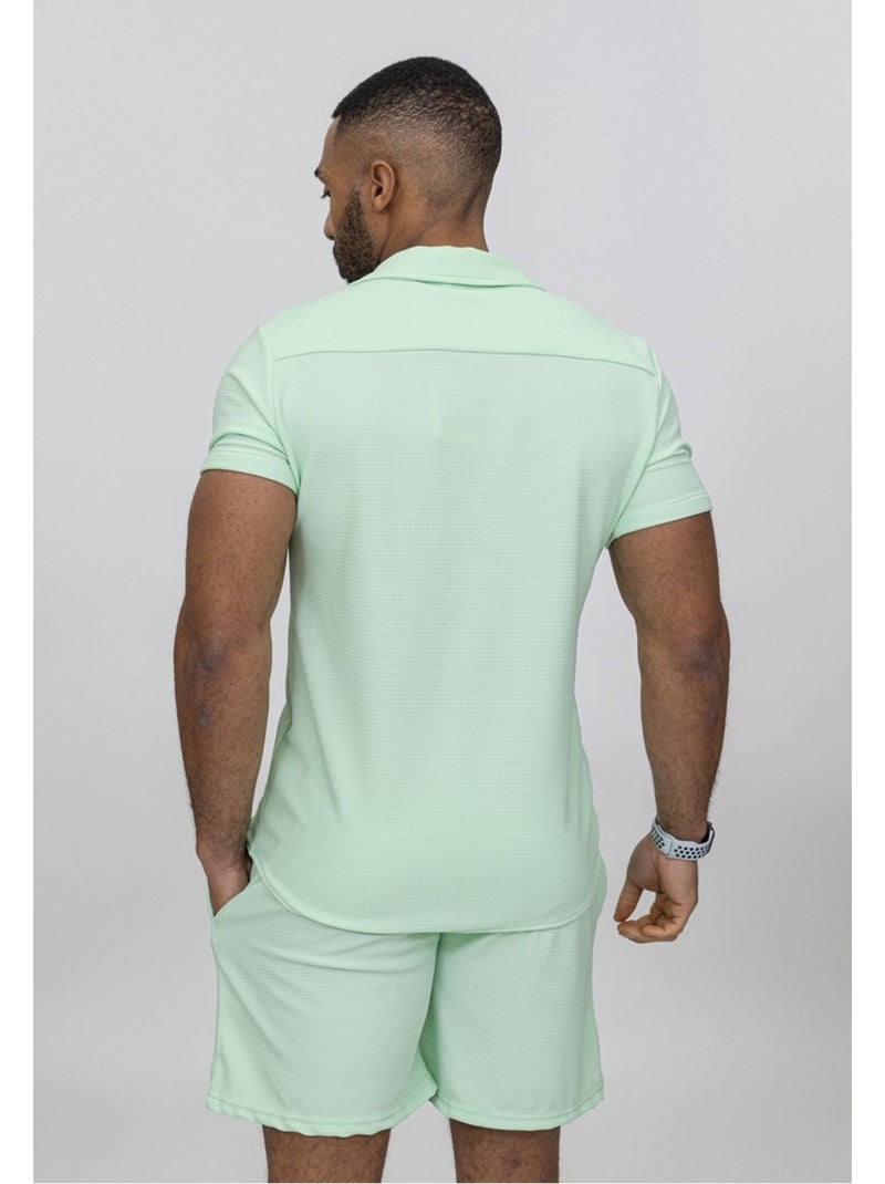 Ensemble Short,Chemise Kebello Vert - Kiabi