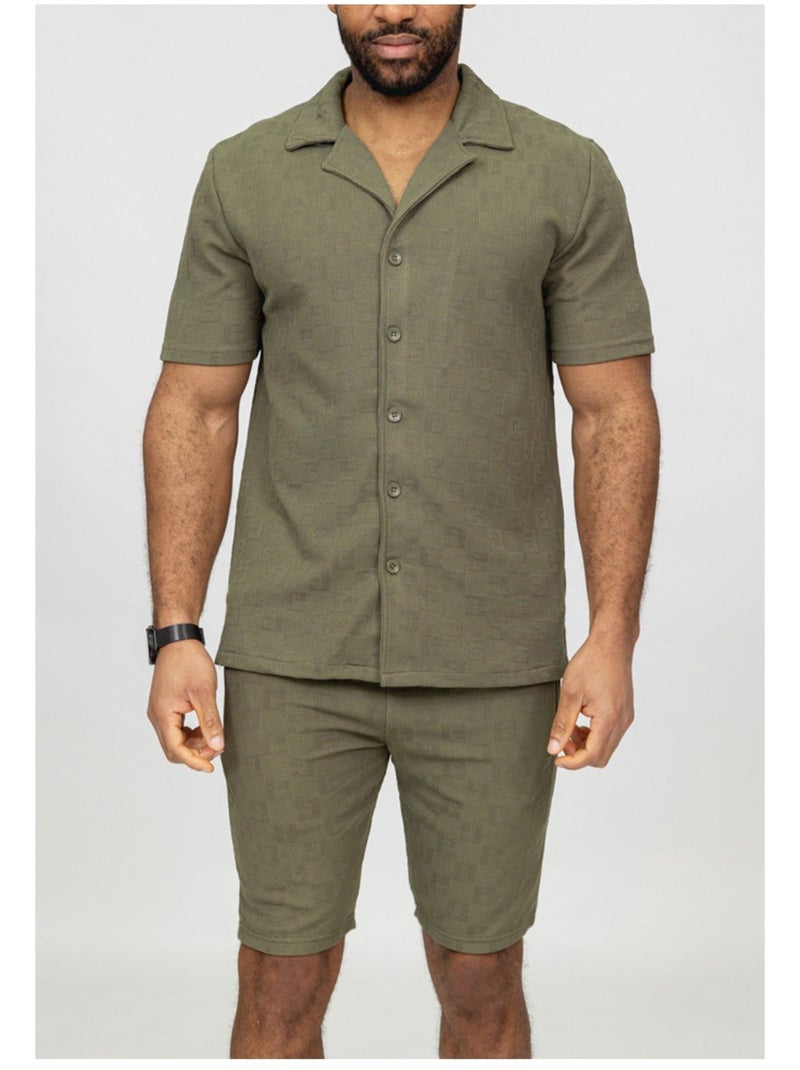 Ensemble Short,Chemise Kebello Vert - Kiabi
